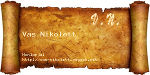 Vas Nikolett névjegykártya